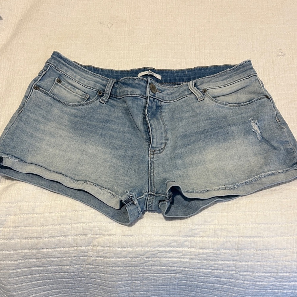STS Blue Light Wash Denim Shorts with Rolled Cuff